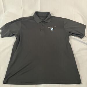 Beverly Hills BMW Polo Shirt Men’s Medium Black Embroidered Logo Dealership Golf